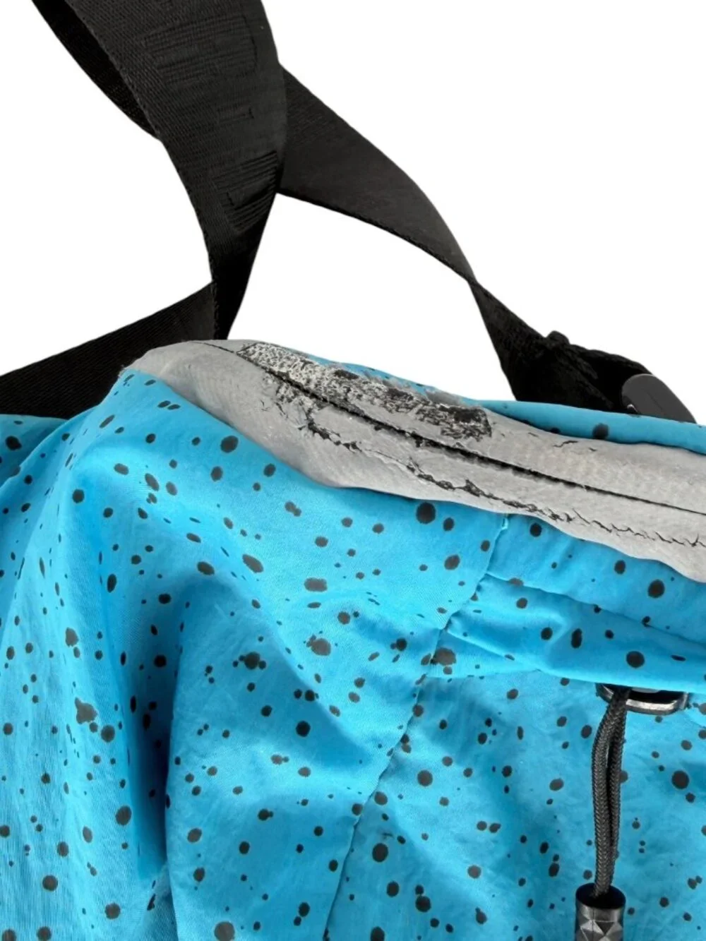 Vintage Air Jordan Blue Speckled Fanny Pack With Adjustable Strap & Yellow Logo